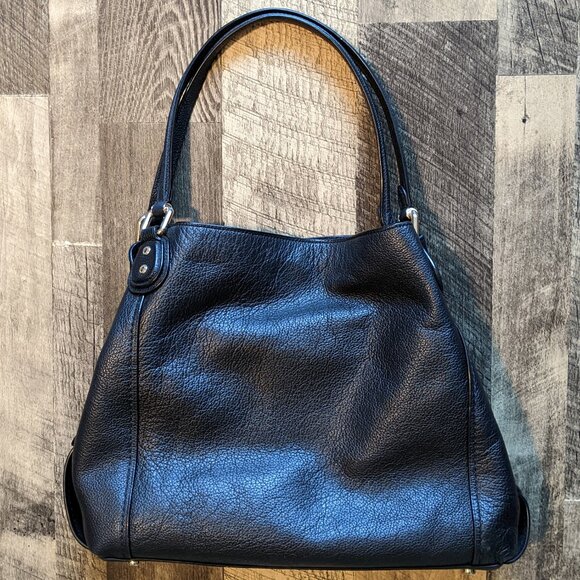 Coach Edie 31 Shoulder Bag Black Leather - Picture 2 of 11